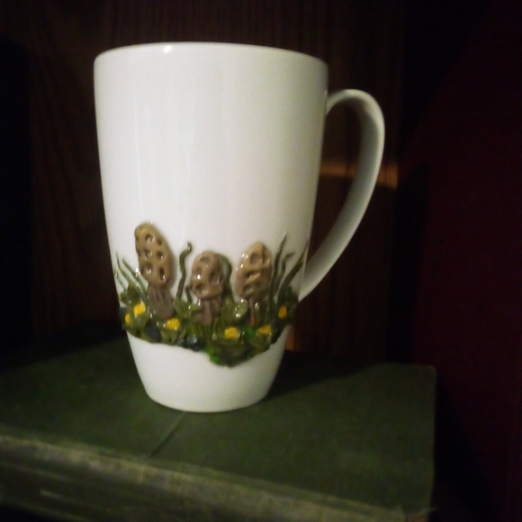 Hand Sculpted Morel Mushroom Coffee Mug Christmas Gifts - Picture 4 of 4